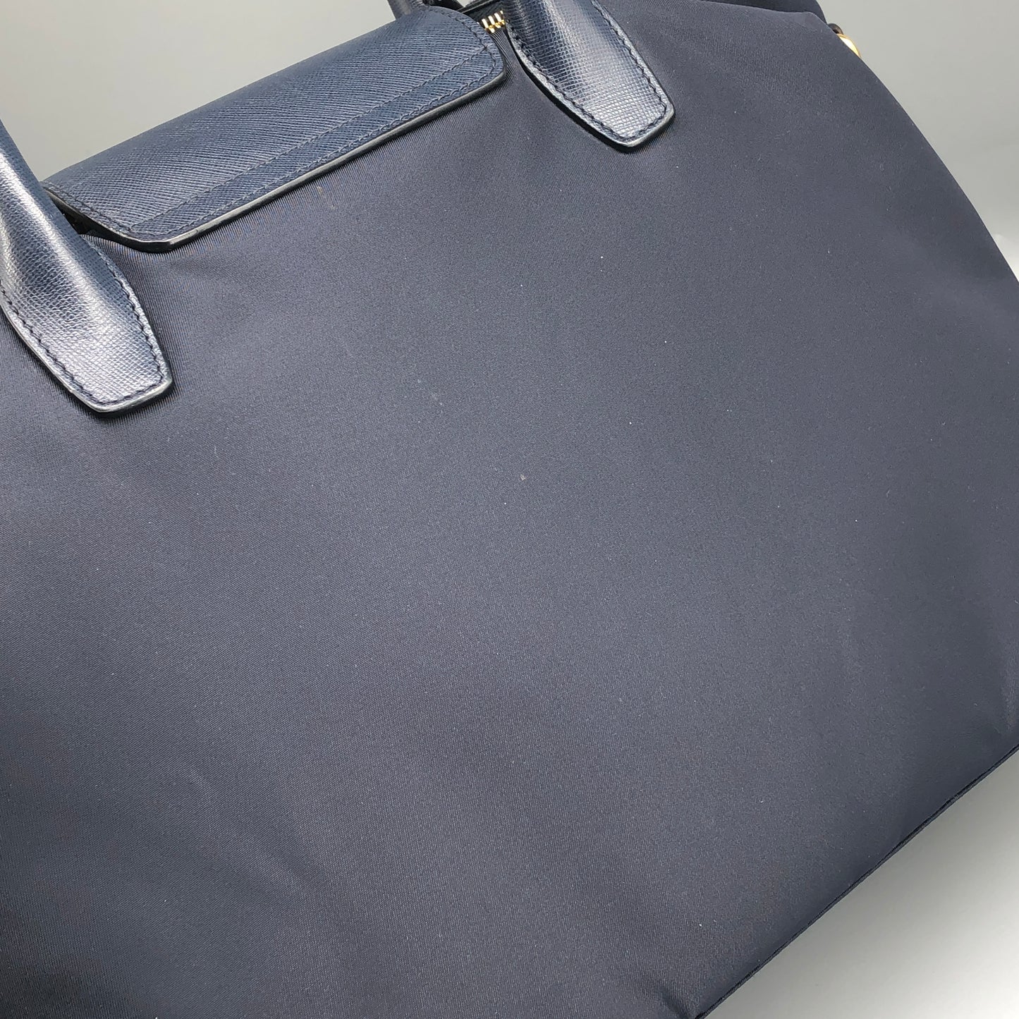 Prada Re-Nylon Tote Handbag Navy Blue
