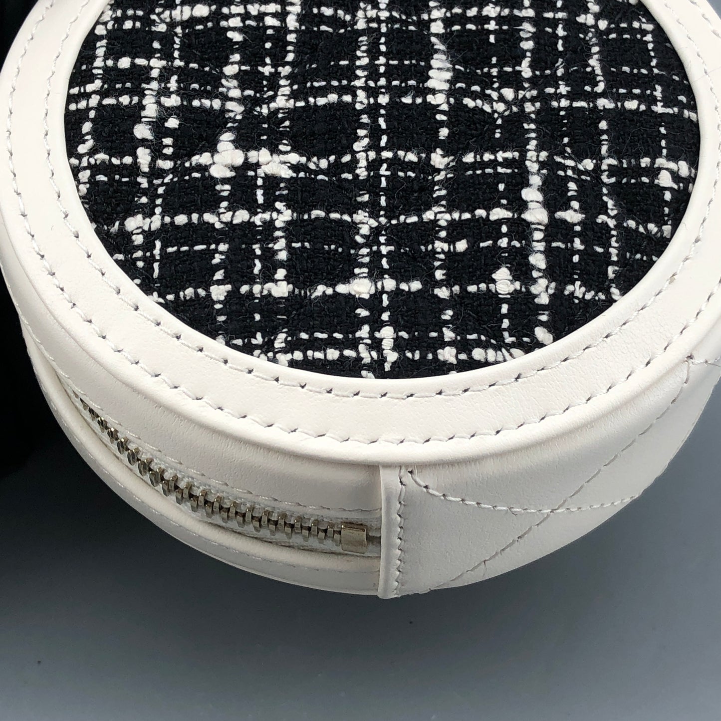 Chanel Tweed Round Mini Chain Coin Case Bag Charm