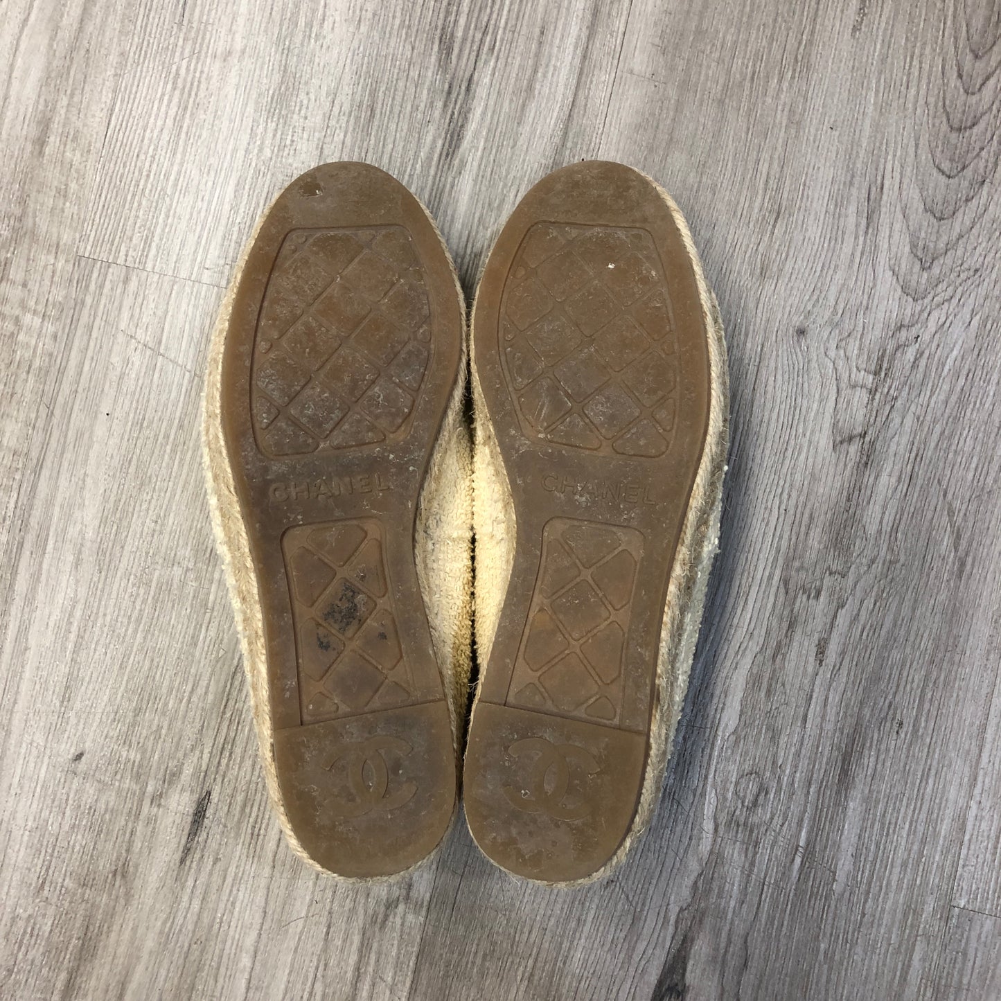 Chanel Women's Espadrilles Size 35C Cream/Pink