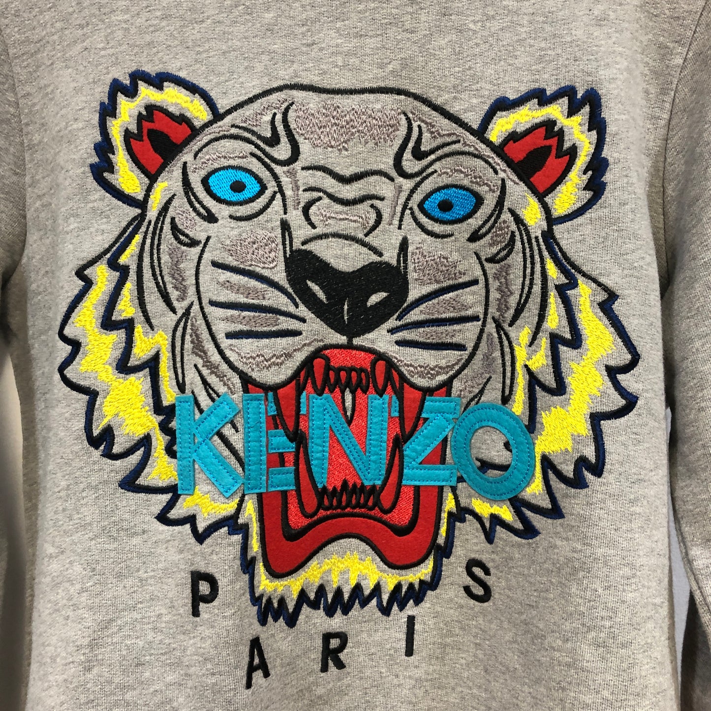 Kenzo Grey Tiger Logo Crewneck Sweatshirt Size M