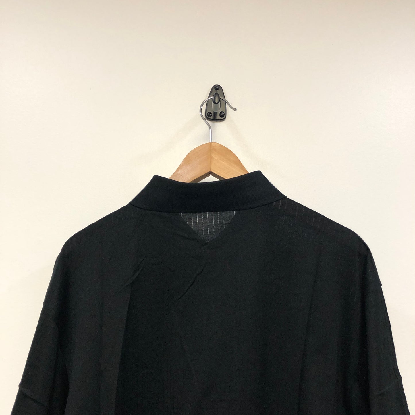 Giovanni Valentino Black Solid Short Sleeve Polo Shirt XXL