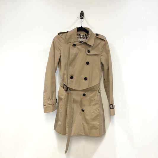 Burberry Tan Double Breasted Mid-Length Trench Coat Size 4