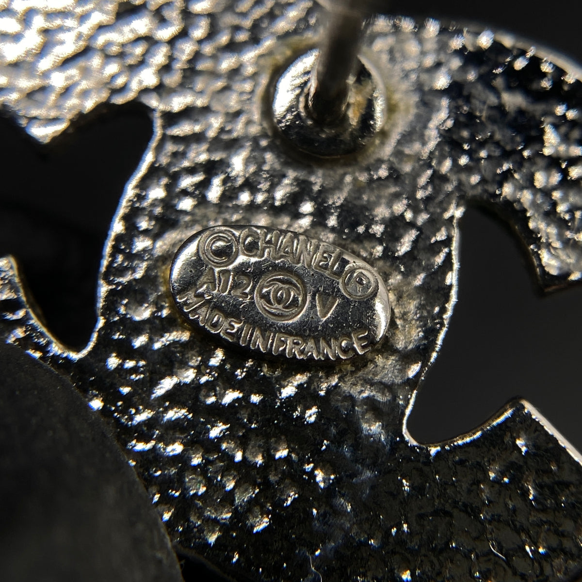 Chanel 2012 Silver Crystal CC Logo Earrings