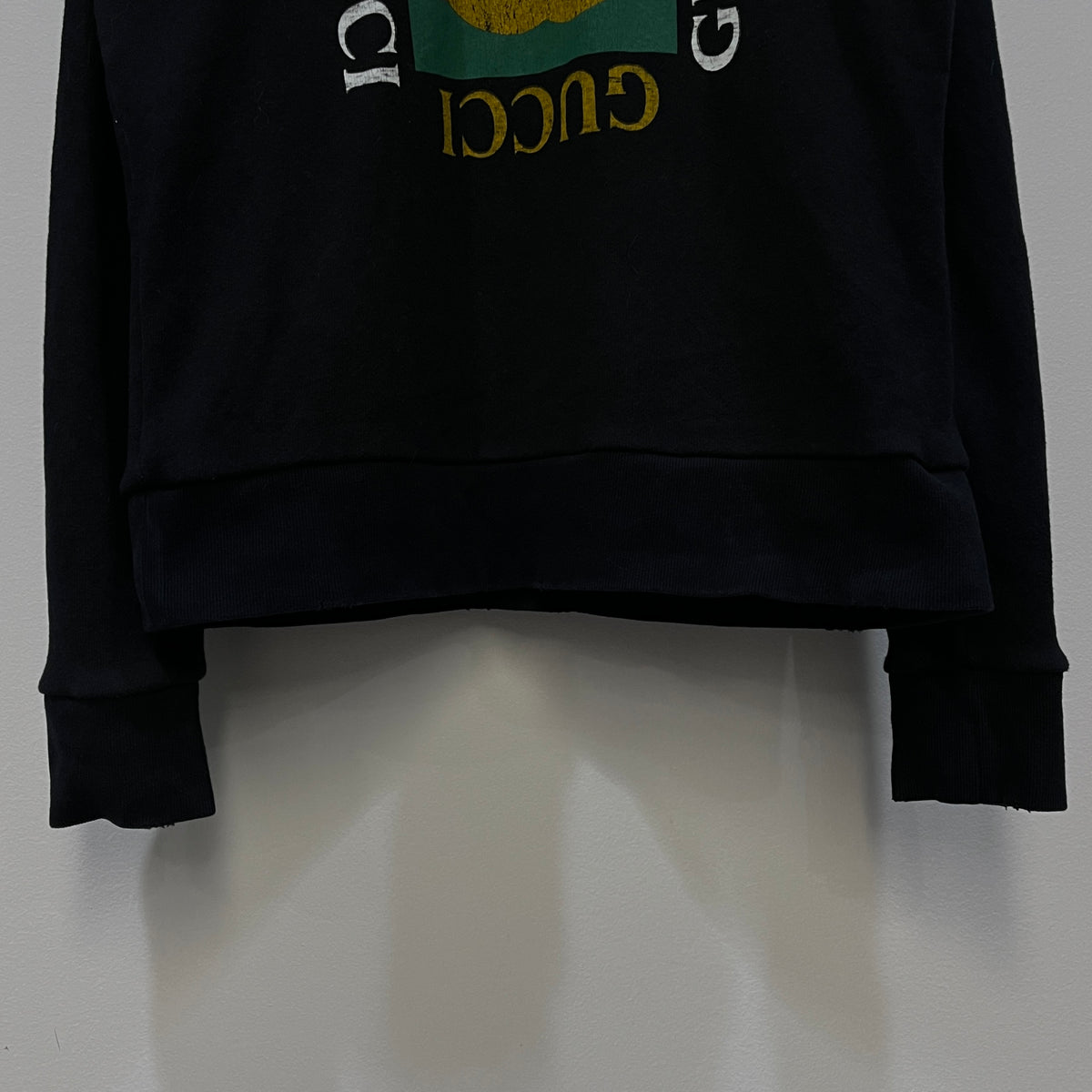 Gucci Black Vintage Logo Print Pullover  Hoodie Size XS