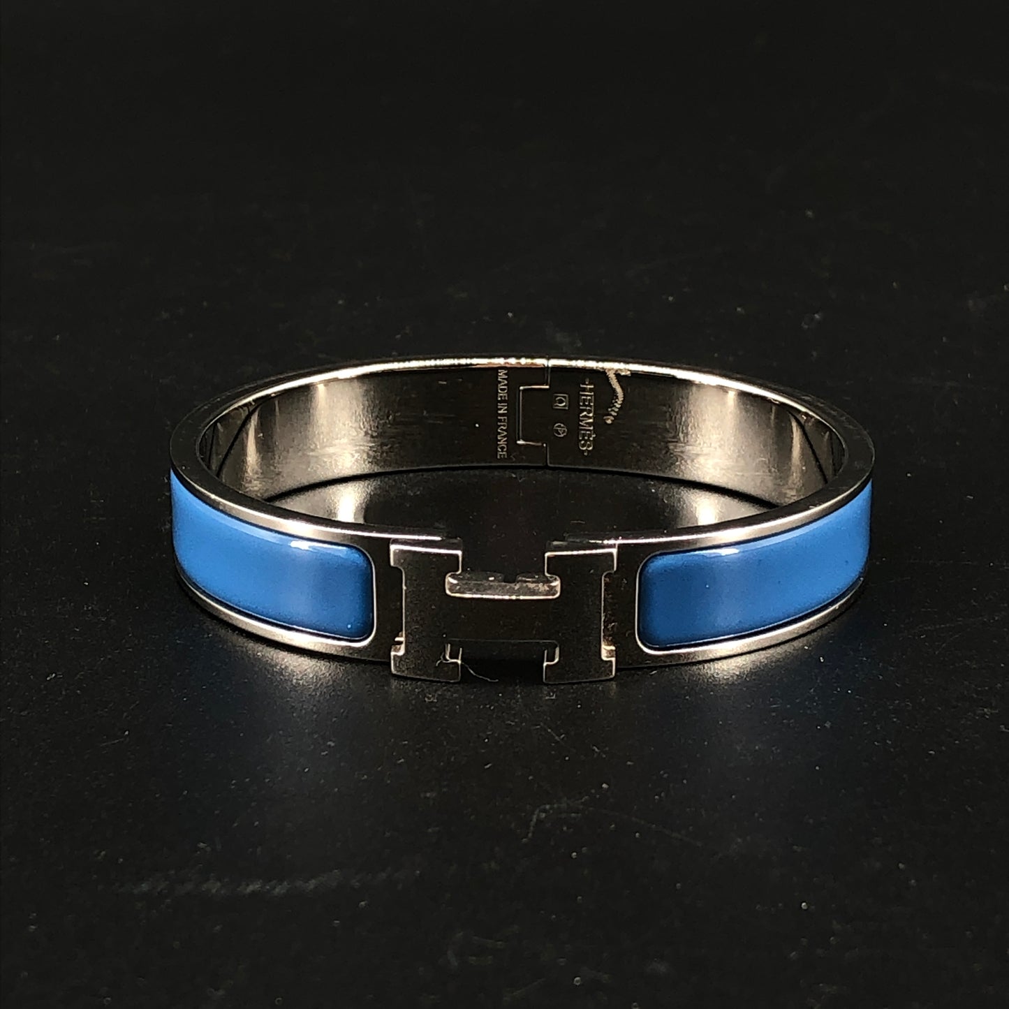 Hermes 2013 Blue Enamel Clic H Bracelet