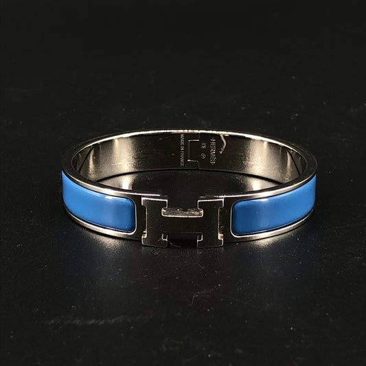 Hermes 2013 Blue Enamel Clic H Bracelet