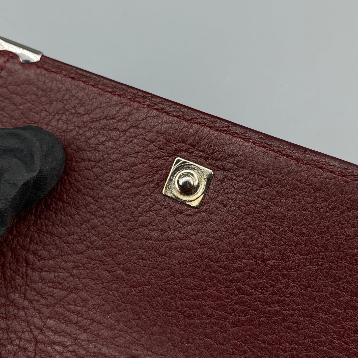 Cartier Dark Red Grain Leather Key Case