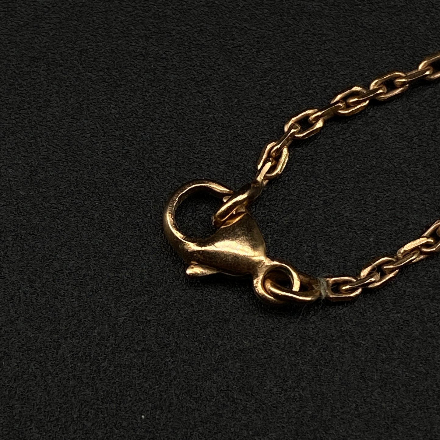 Hermes Grey Enamel Gold H Pendant Necklace