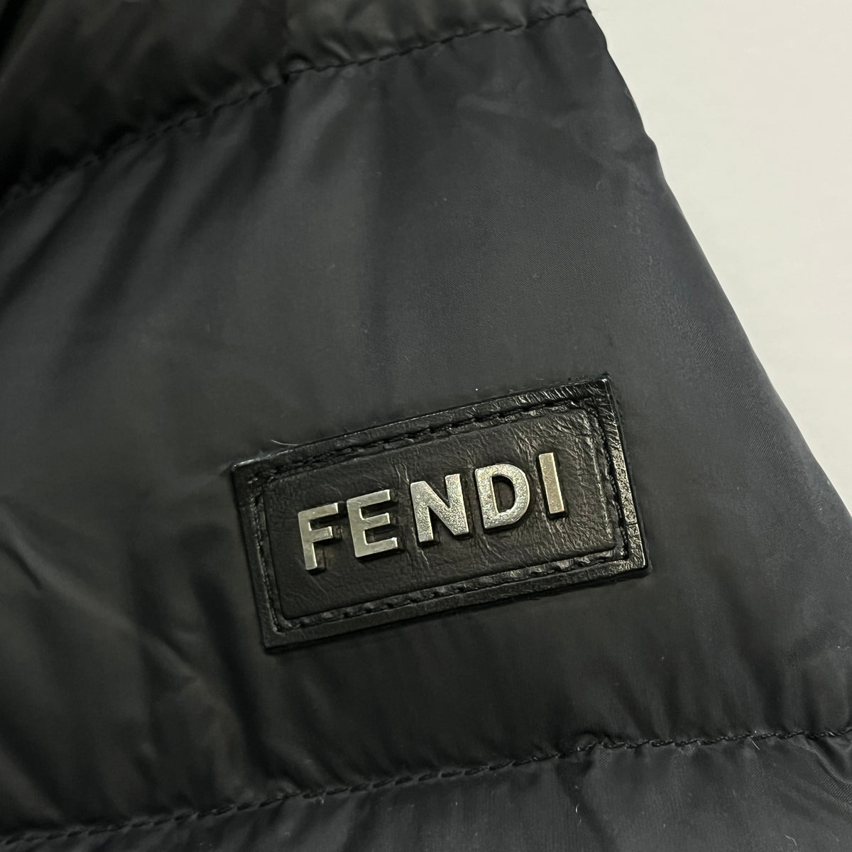 Fendi Navy Blue Puffer Fox Fur Trim Jacket size 40