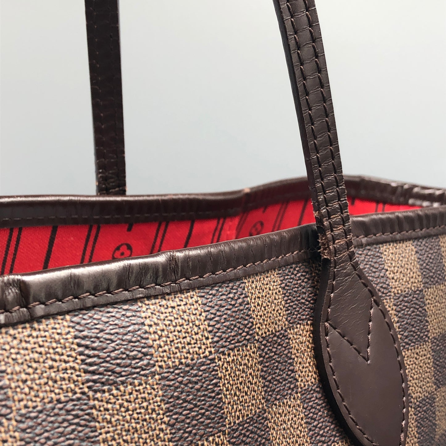 Louis Vuitton Neverfull Damier Ebene Tote Bag Brown