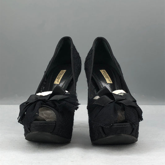 Dolce & Gabbana Lace Platform Peep-Toe Pumps Black Women’s Size 36.5