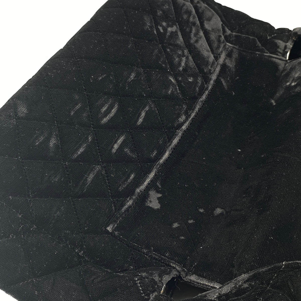 Chanel Vintage Black Velvet Quilted Shoulder Bag