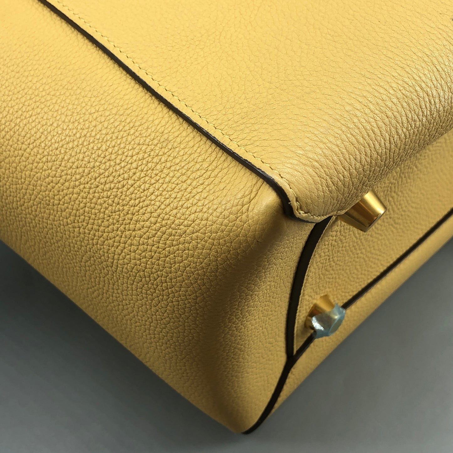 Celine Yellow Grained Calfskin Leather Medium Belt Bag