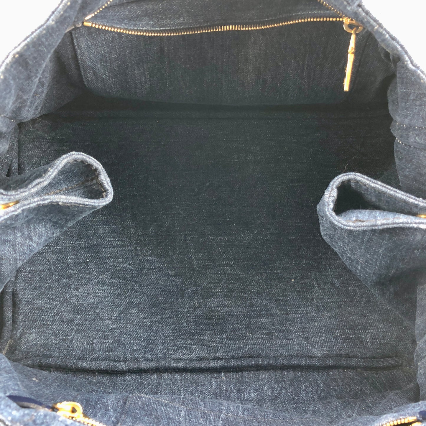 Prada Dark Blue Denim Large Tote Bag Size