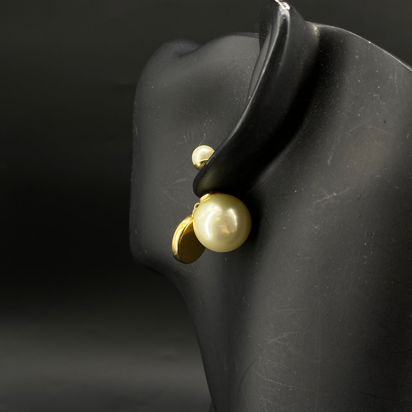 Christian Dior Gold‑Tone Faux Pearl Tribales Earrings