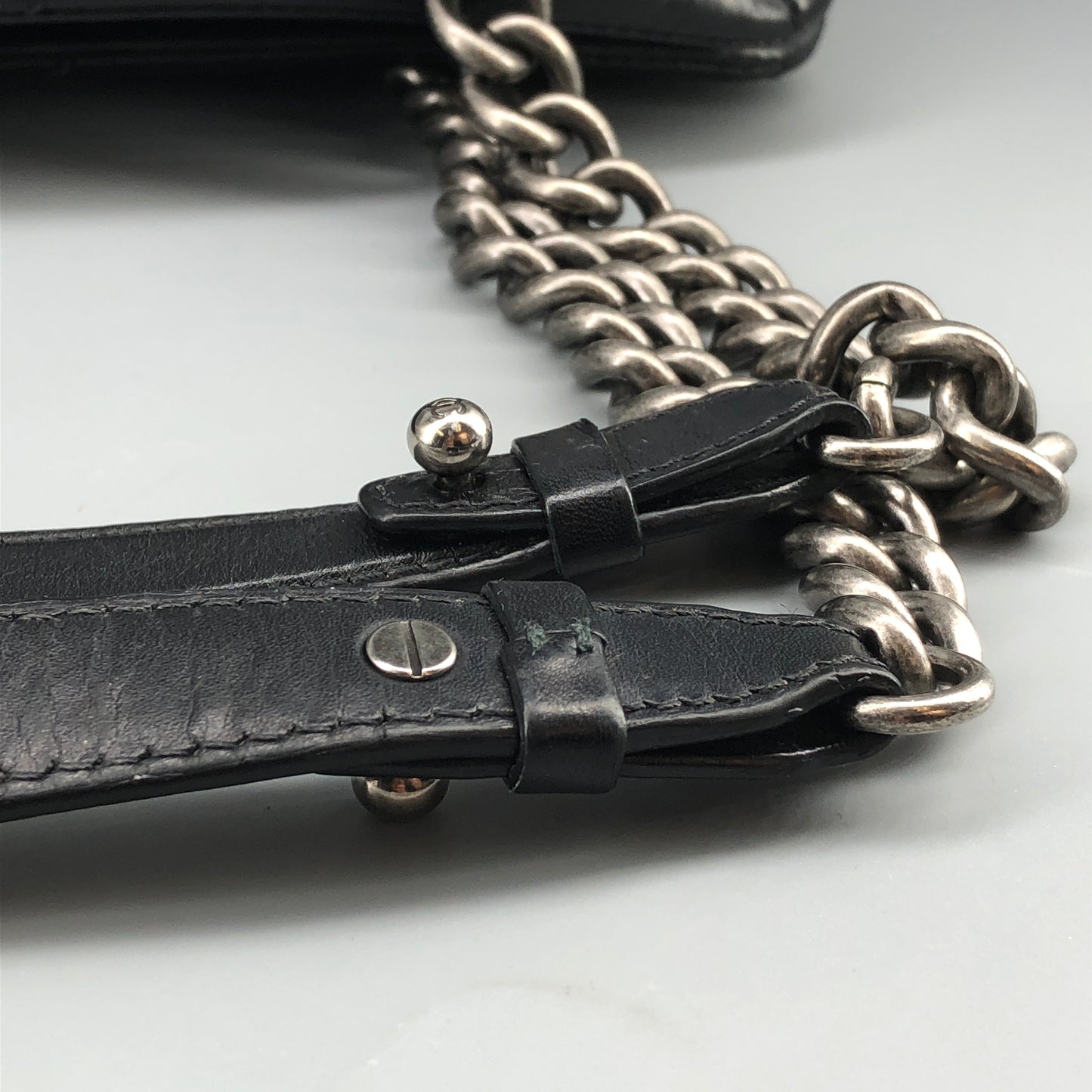 Chanel Quilted Leather Chain Shoulder Tote Bag Black