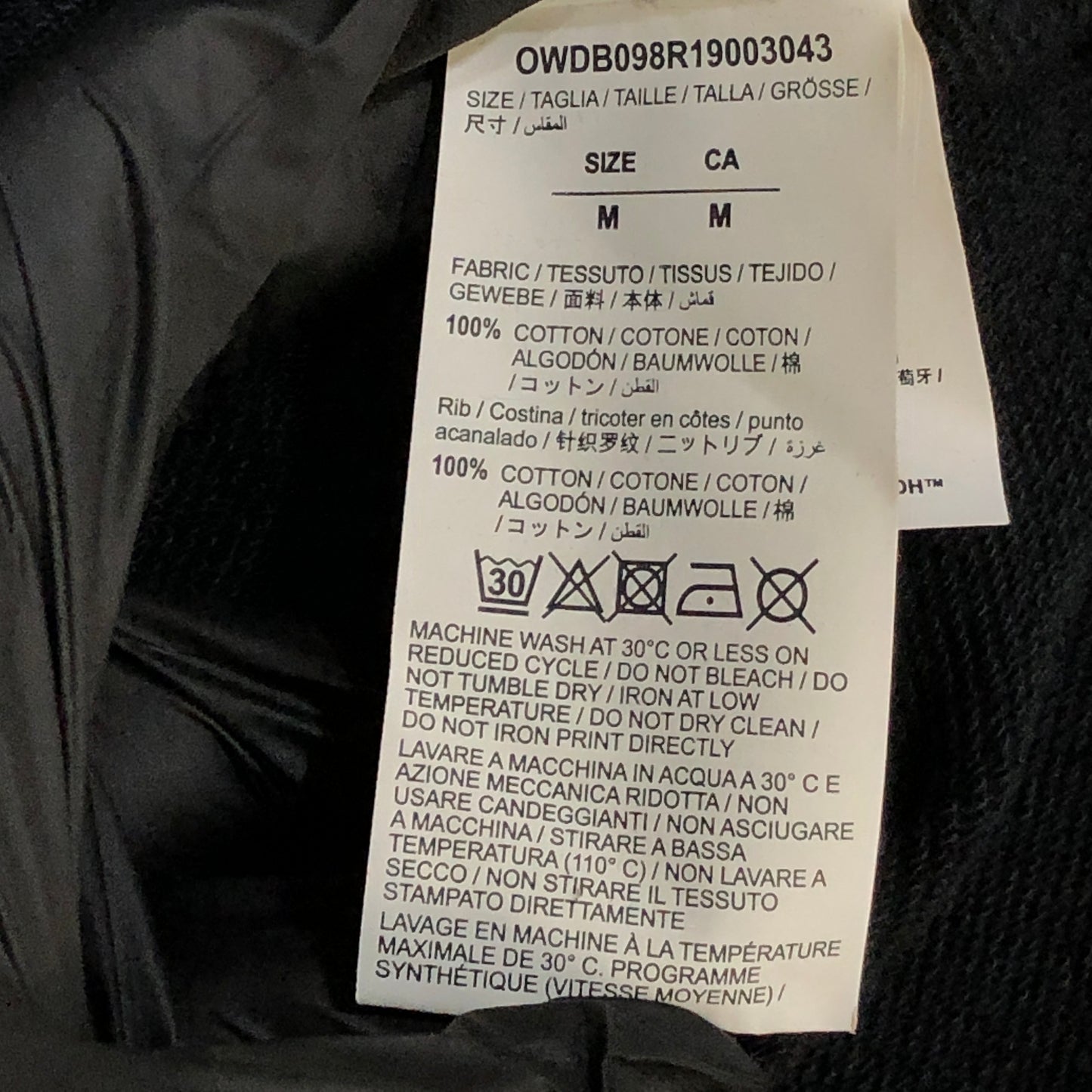 Off-White Black Floral Arrow Print Long Sleeve Top Size M
