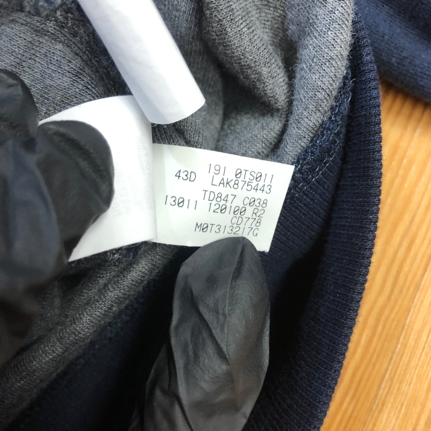 Brunello Cucinelli Grey & Navy Color-Block Zip-Up Hoodie Size S