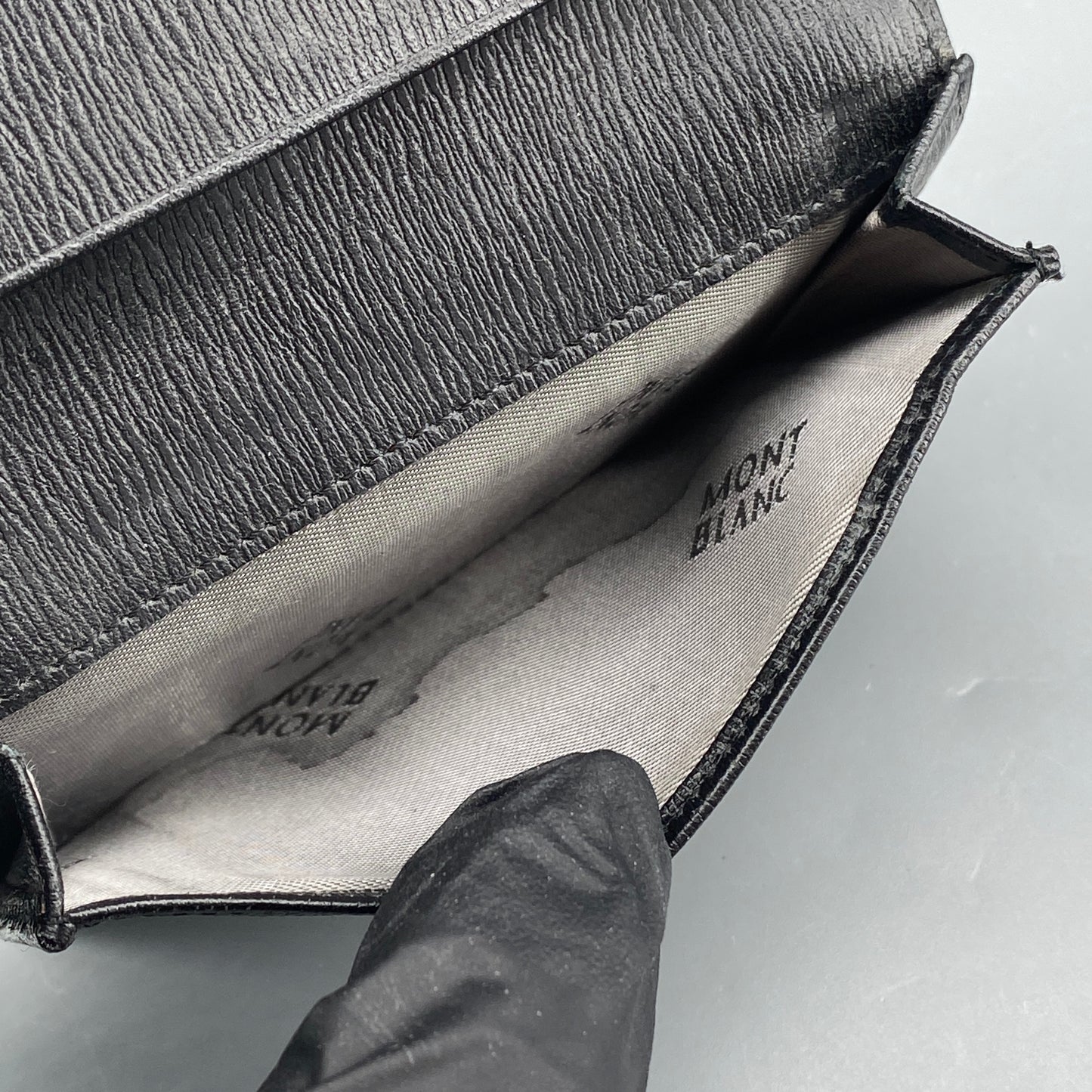 Montblanc Black Textured Leather Bifold Card Wallet