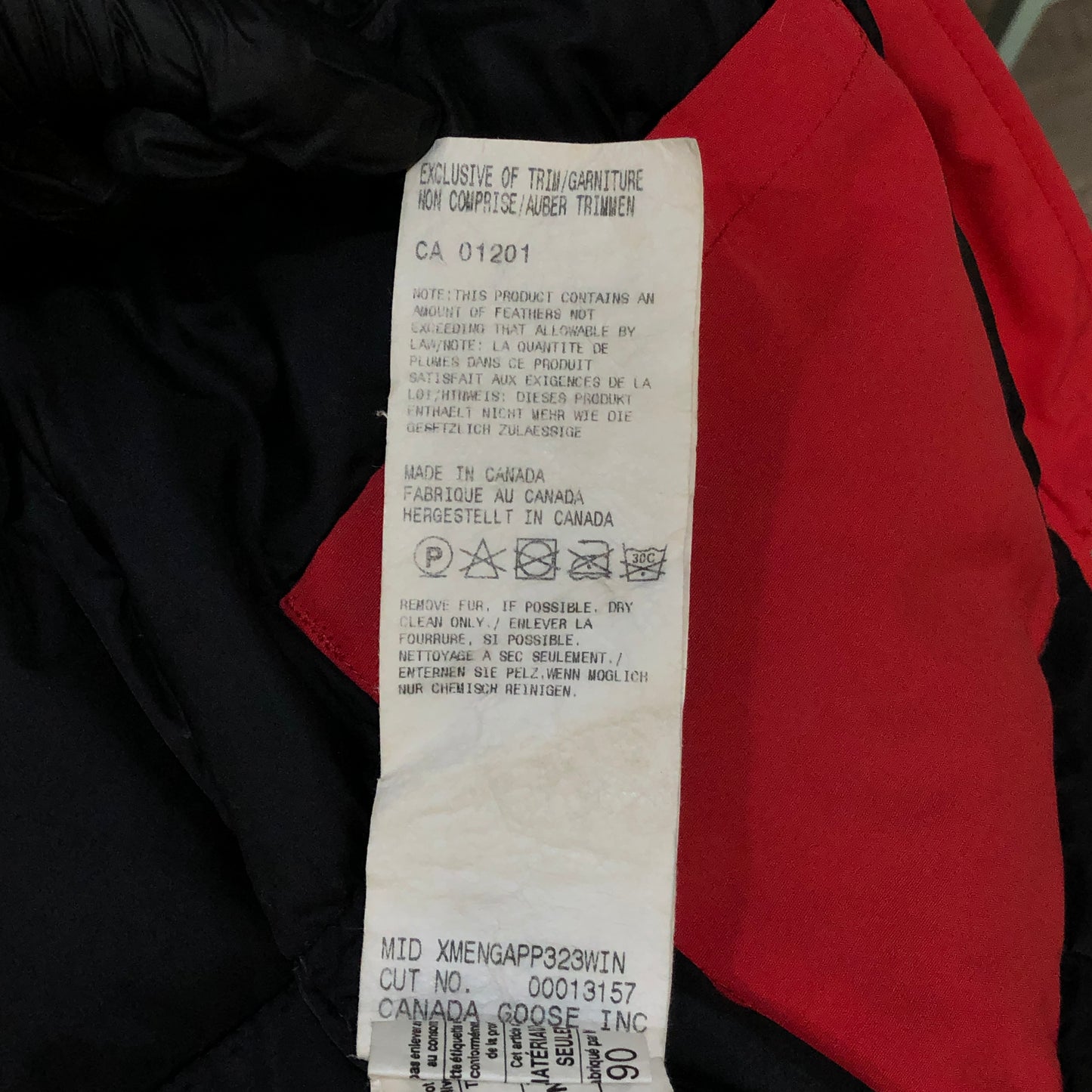 Canada Goose Red Fur Trim Hooded Parka Size XS