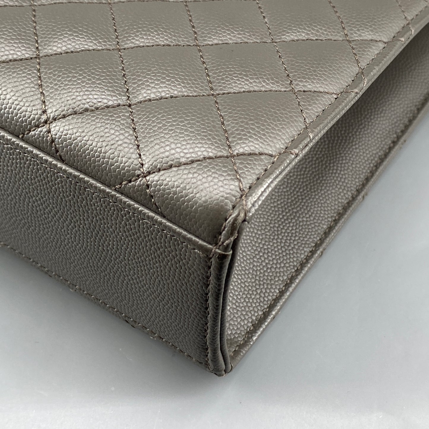 Saint Laurent Envelope Mix Matelassé Grey Chain Shoulder Bag