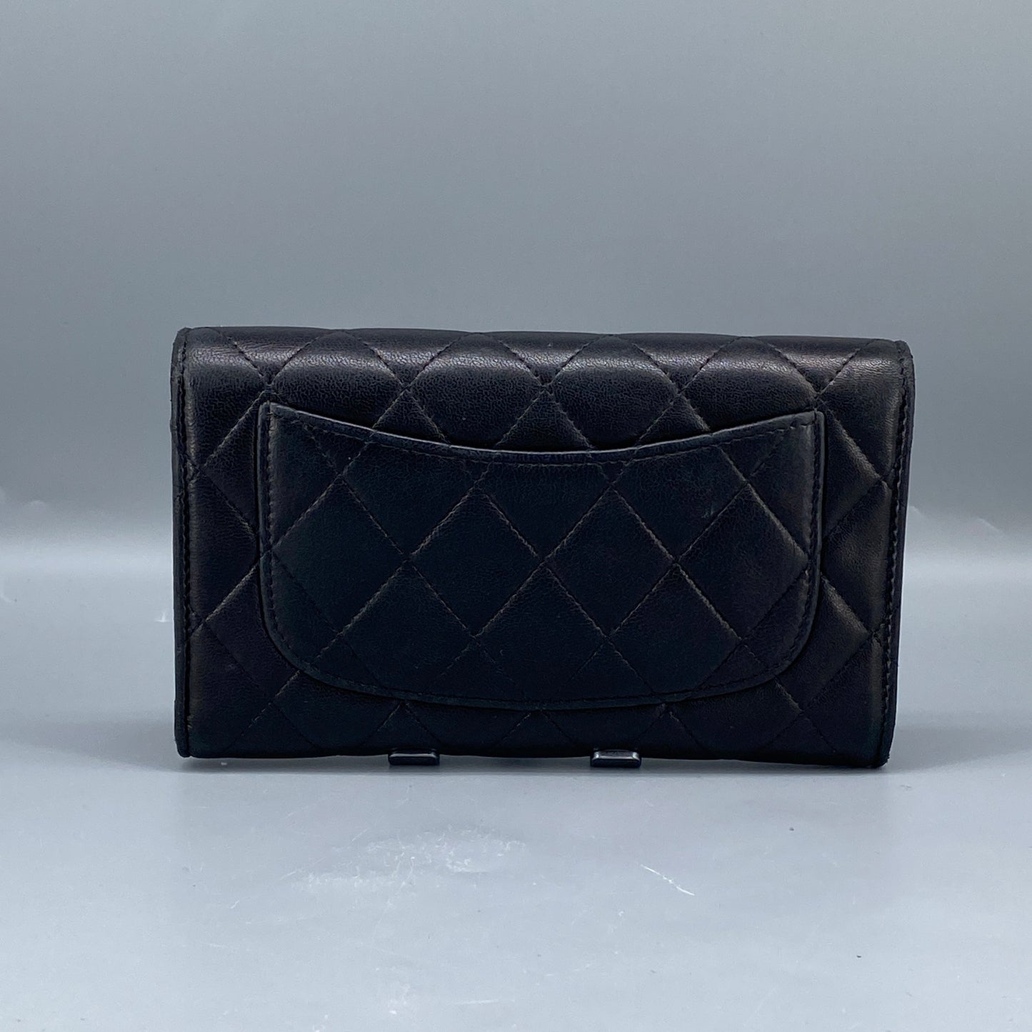 Chanel Black Quilted Lambskin Classic Flap Long Wallet