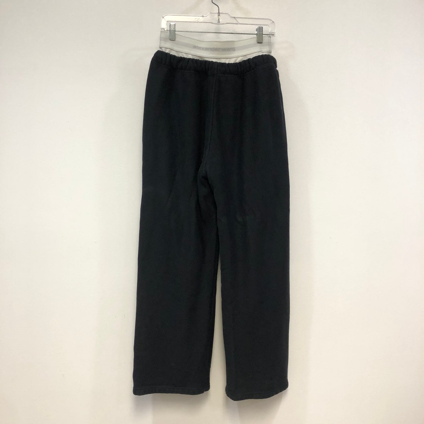 Alexander Wang Black Layered Waist Wide Leg Sweatpants Size M