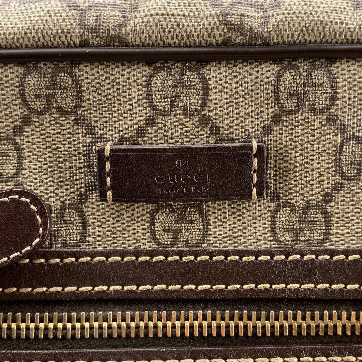 Gucci Beige GG Canvas Vertical Messenger Crossbody Bag