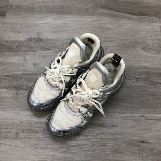 Louis Vuitton Unisex Archlight Mesh Metallic Silver White Chunky Sneaker Shoes 42