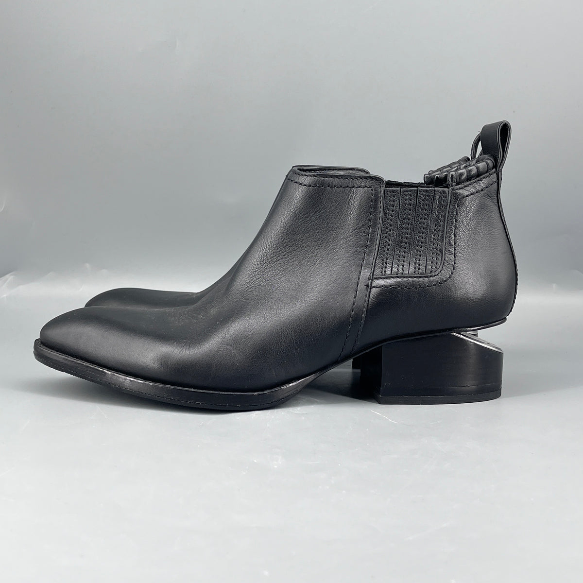 Alexander Wang Black Leather Chelsea Ankle Boots size 36.5