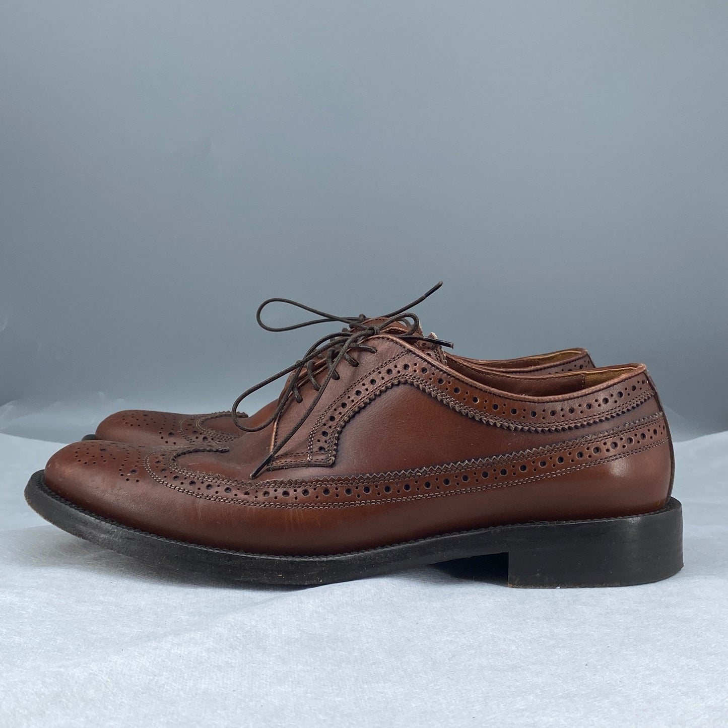 Burberry Men’s Brown Leather Brogue Lace‑Up Dress Shoes