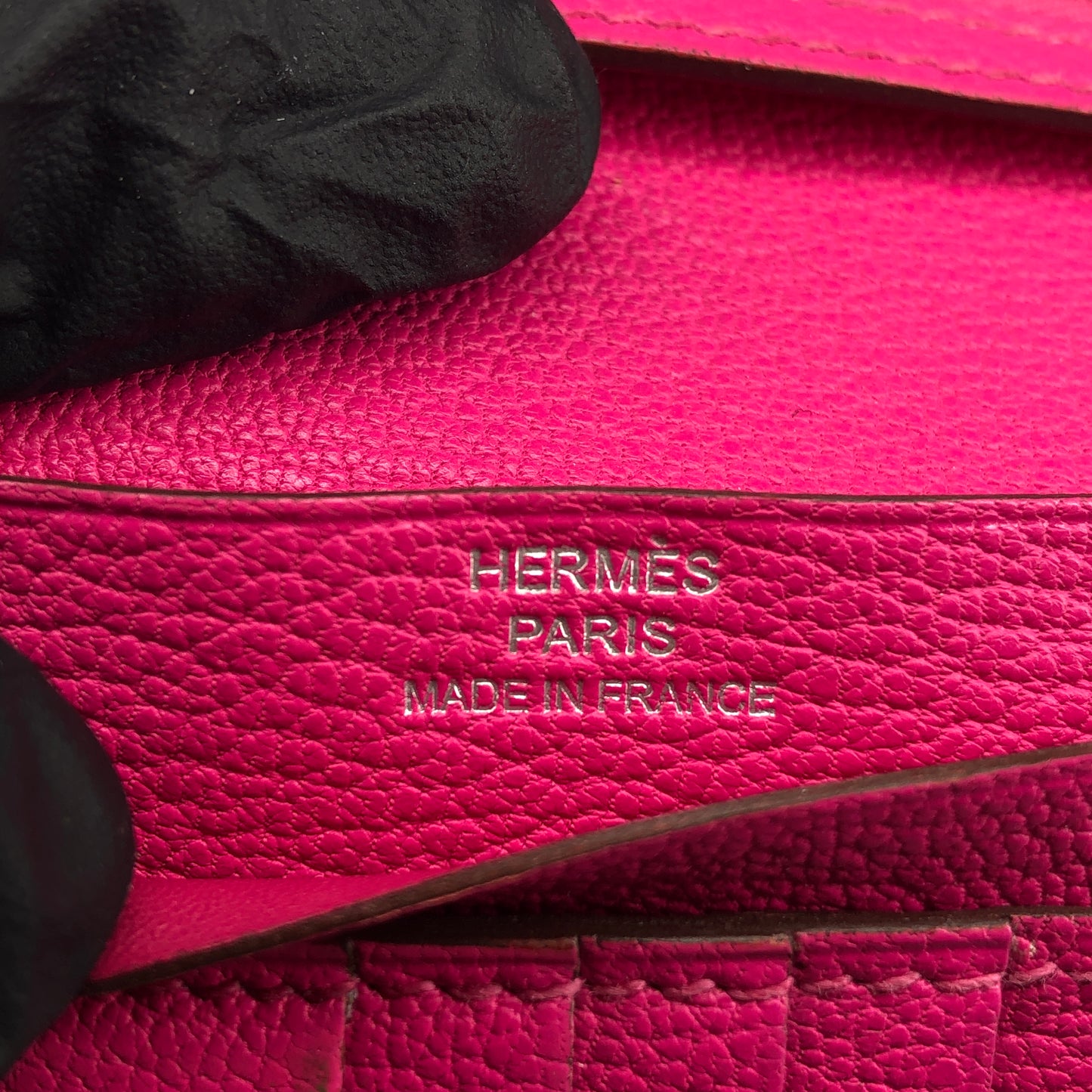 Hermes Bearn Compact Leather Card Holder Wallet Pink