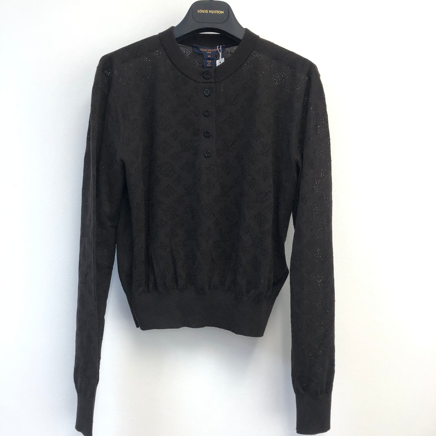 Louis Vuitton Monogram Knit Cardigan Size XS Black