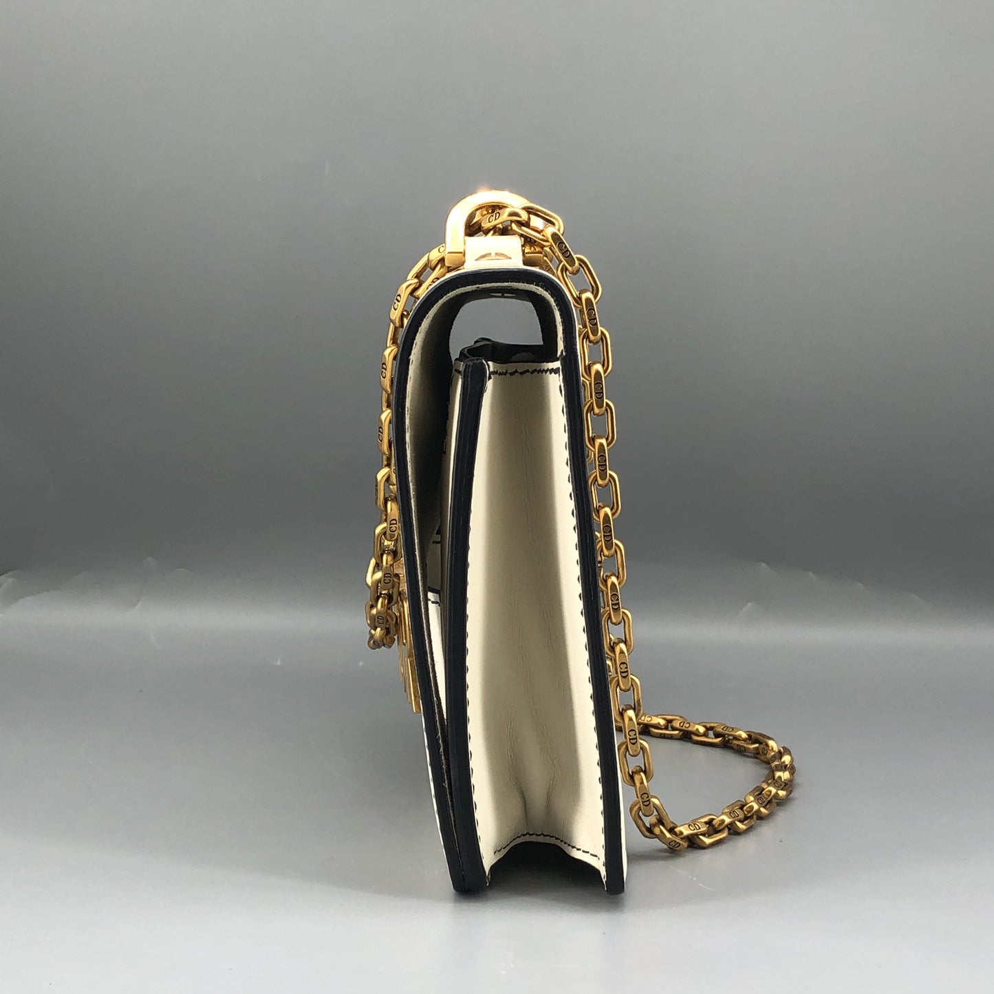 Christian Dior White Smooth Leather J'ADIOR Flap Chain Shoulder Bag