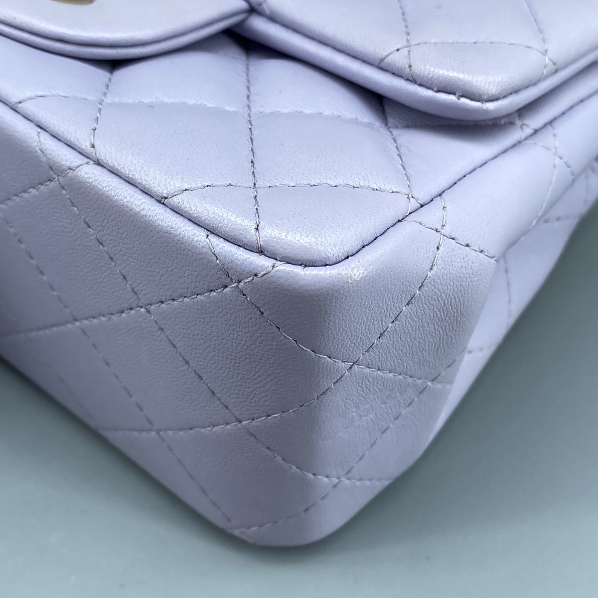 Chanel Classic Quilted Flap Mini Bag Lavendar Lambskin Leather