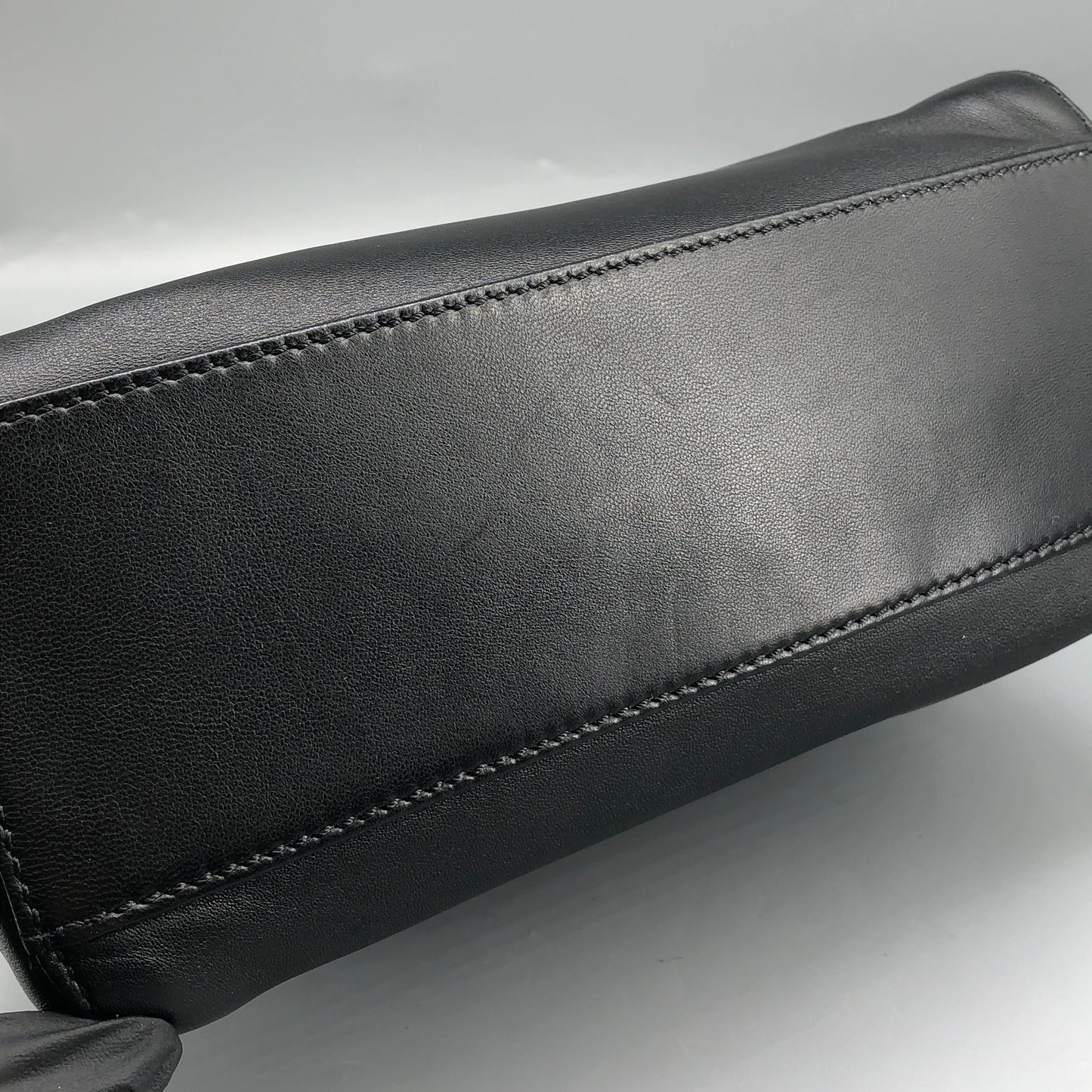 Fendi Mini Black Smooth Leather Peekaboo Handbag