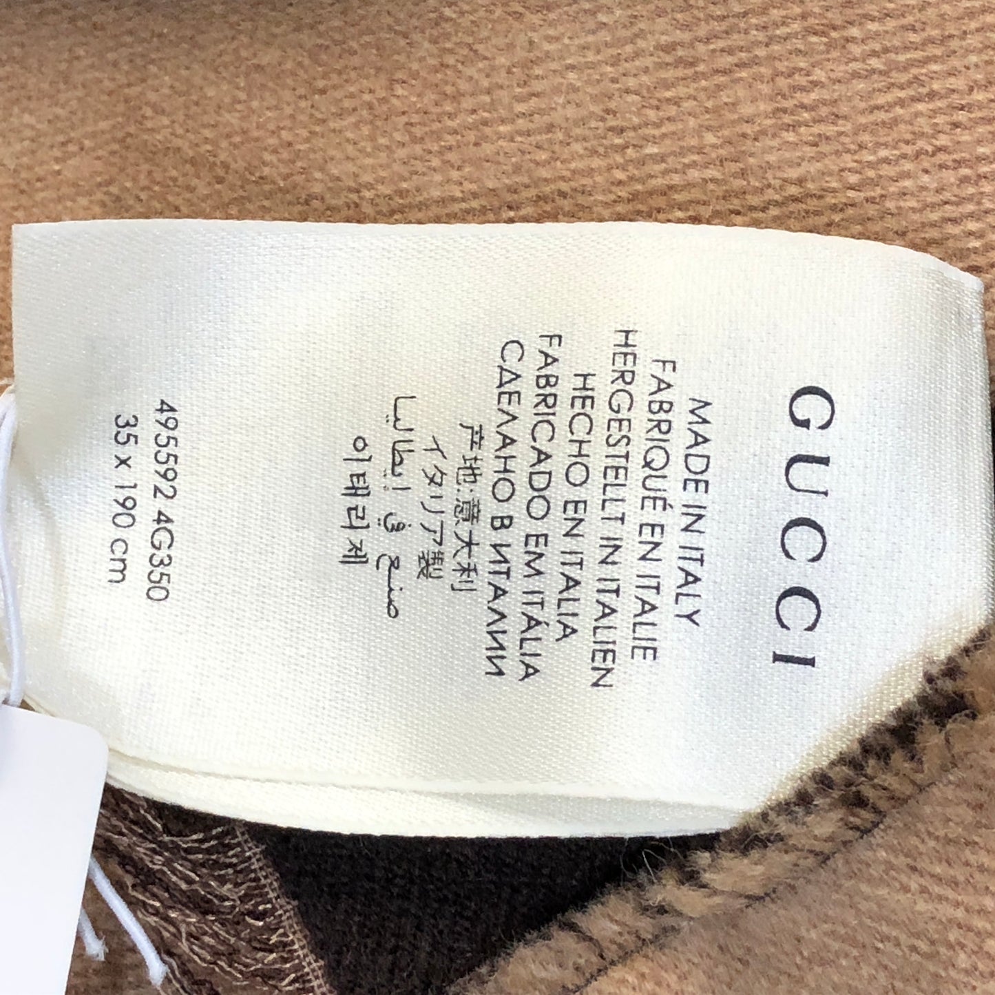 Gucci Brown Reversible Allover Pattern Scarf 184*37 cm