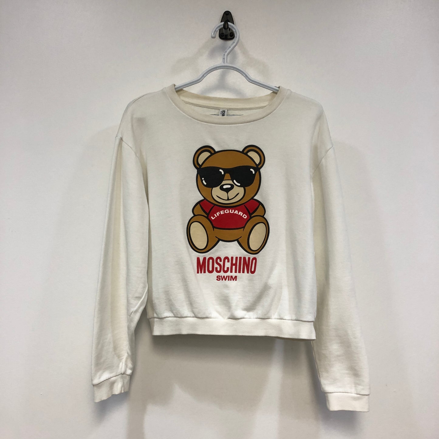 Moschino Teddy Bear Logo Sweatshirt Size US S White