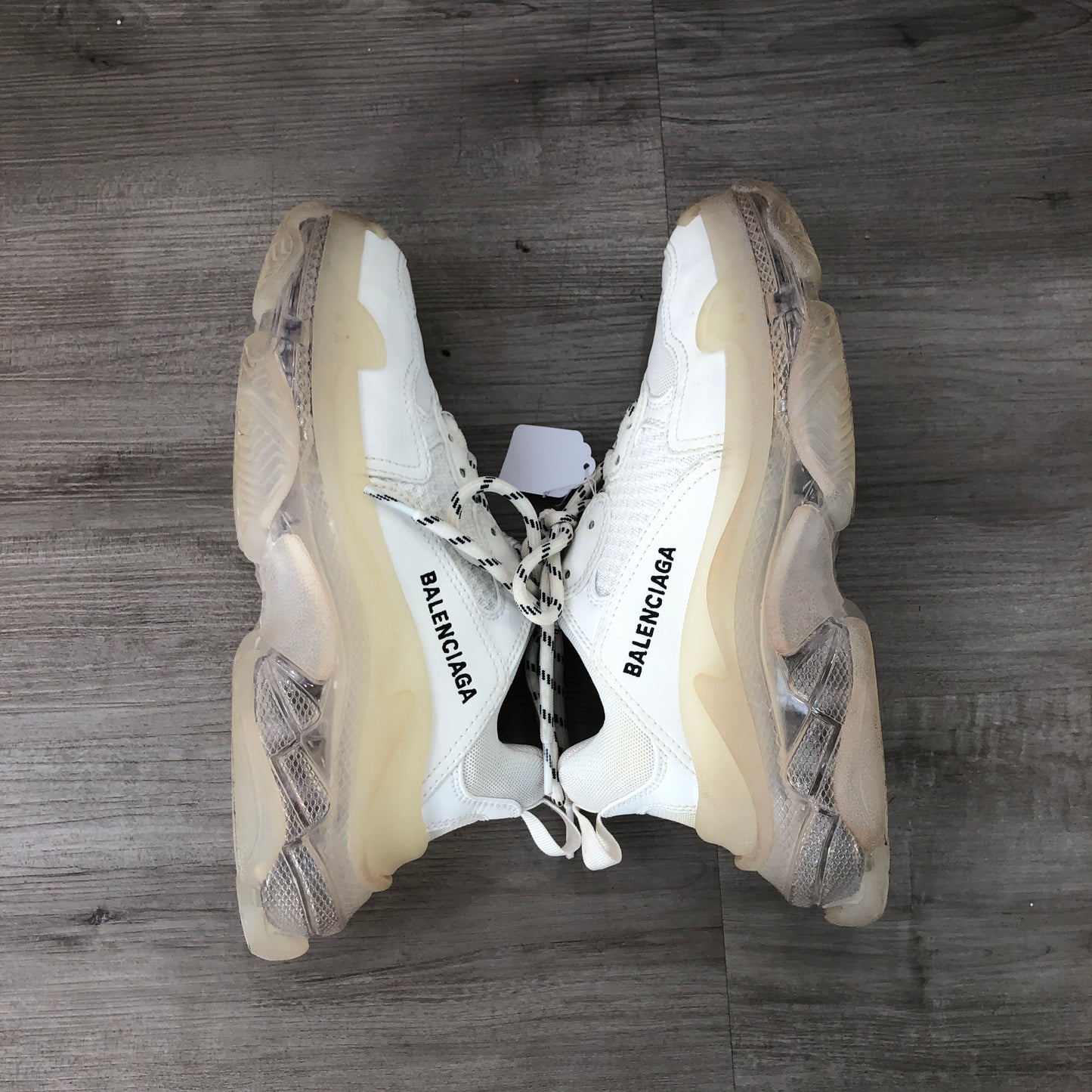 Balenciaga Women's Triple S Mesh & Leather Chunky Sneakers Size 36 Off White