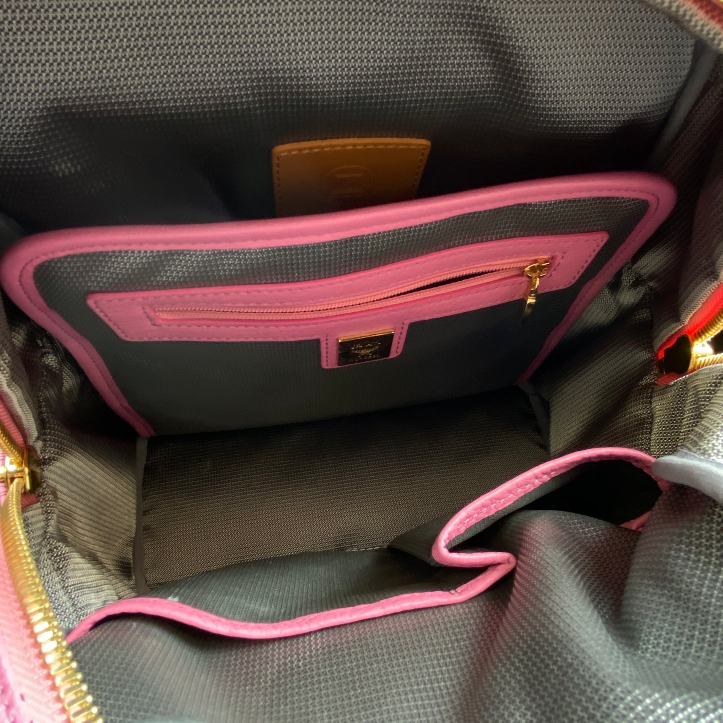MCM Pink Visetos Print Backpack