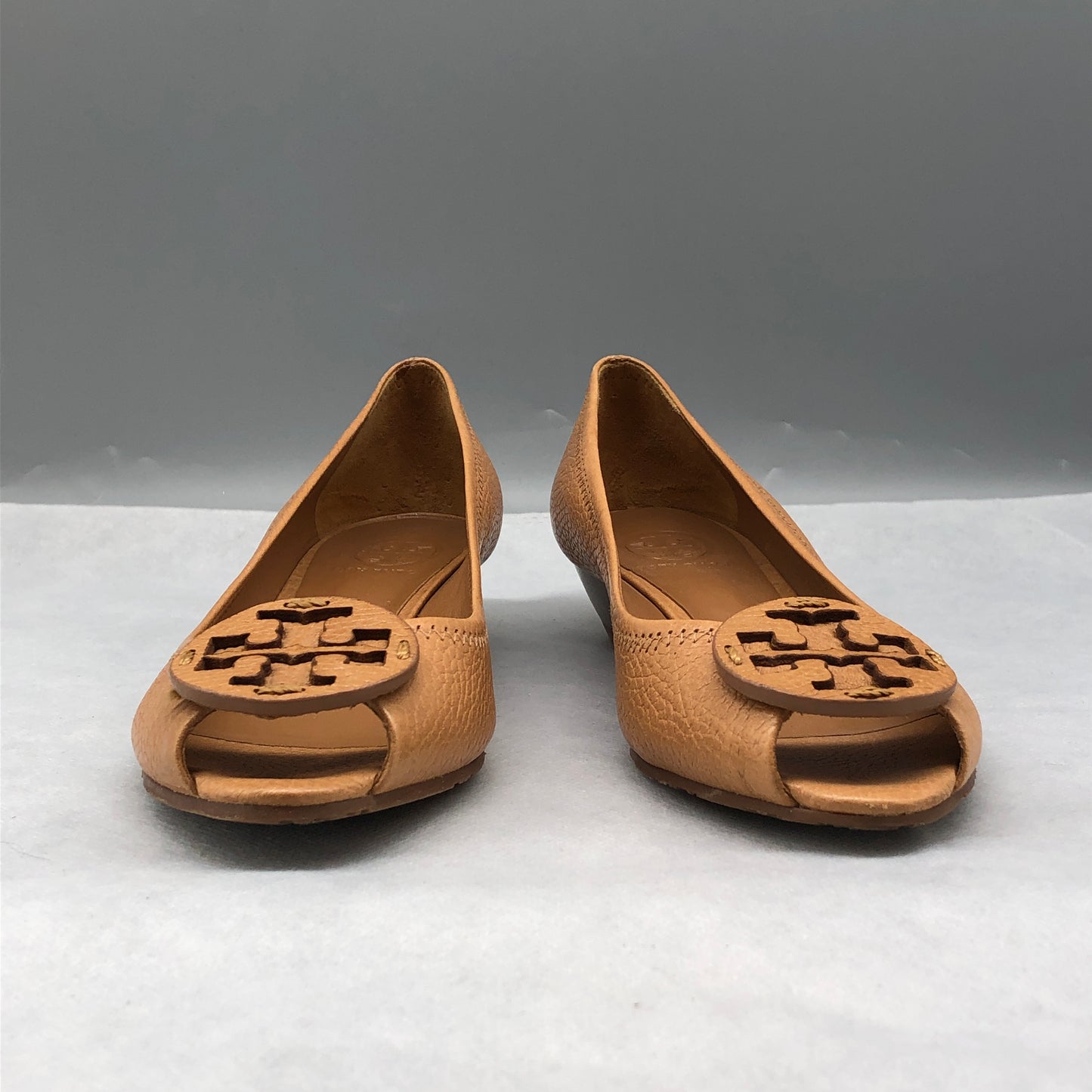 Tory Burch Tan Tumbled Leather Wedge Flats Size 7