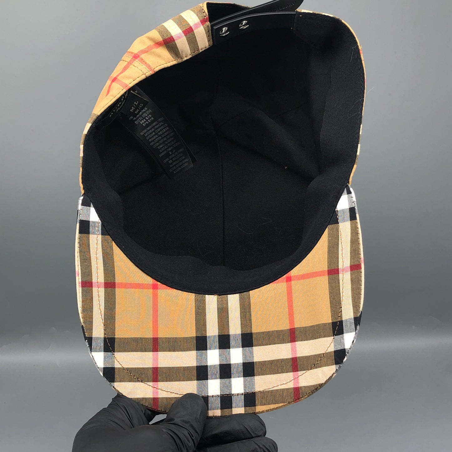 Burberry Vintage Rainbow Check Baseball Cap Size 58cm