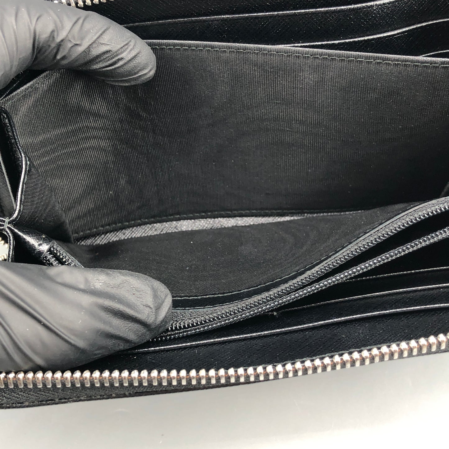 Salvatore Ferragamo Black Gancini Zip-Around Long Wallet