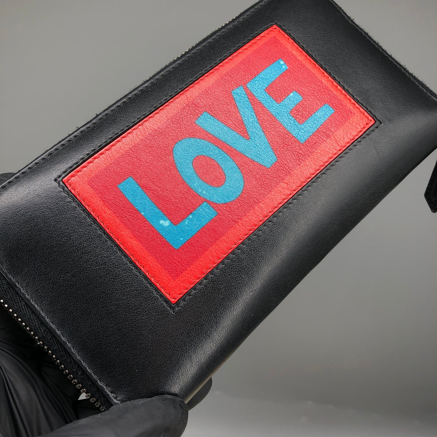 Fendi Logo Zip-Around Long Wallet Black