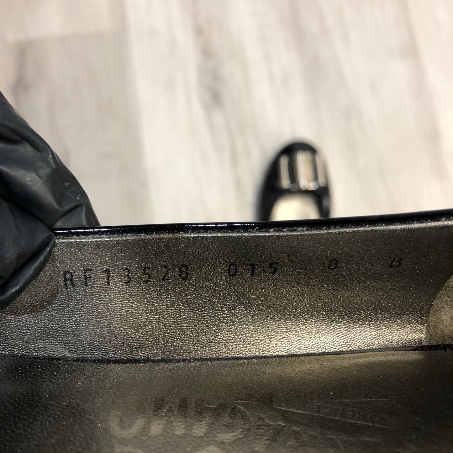 Salvatore Ferragamo Vara Bow Patent Leather Flats US 8B black
