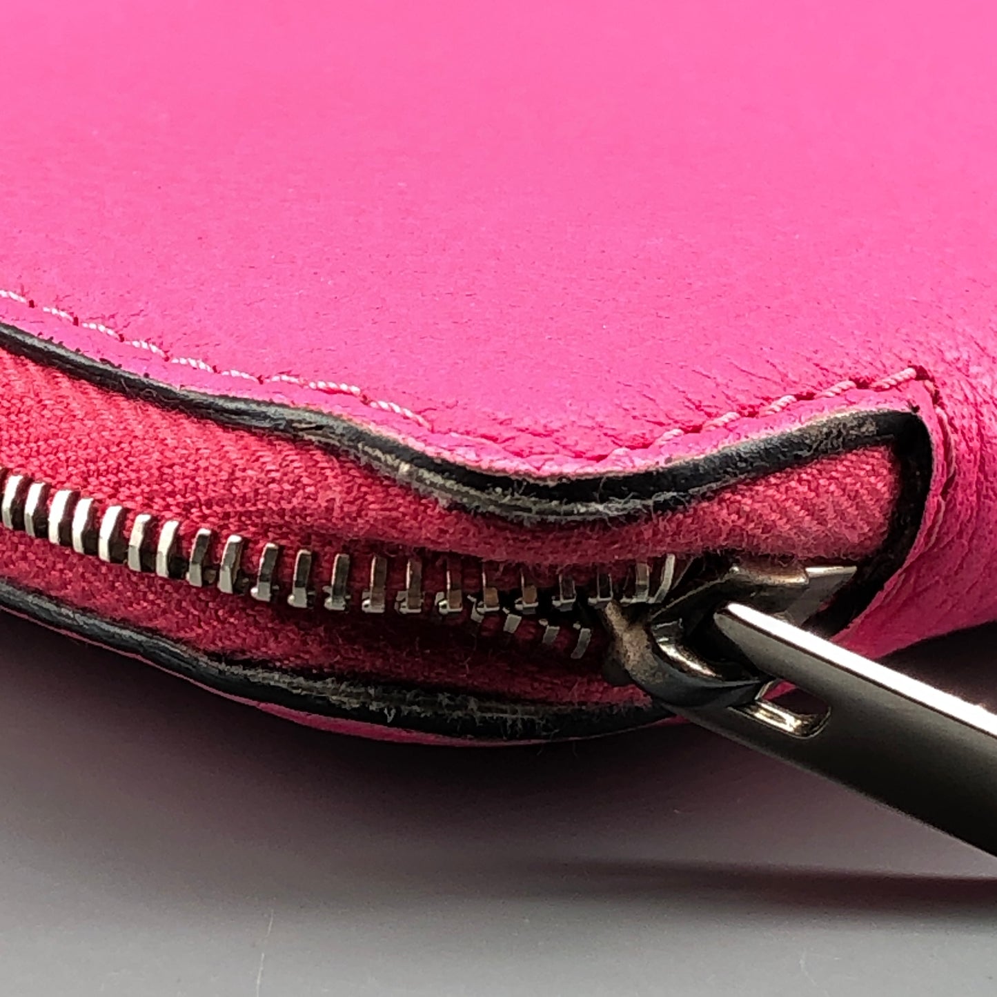 Celine Hot Pink Grained Leather Zip-Around Long Wallet