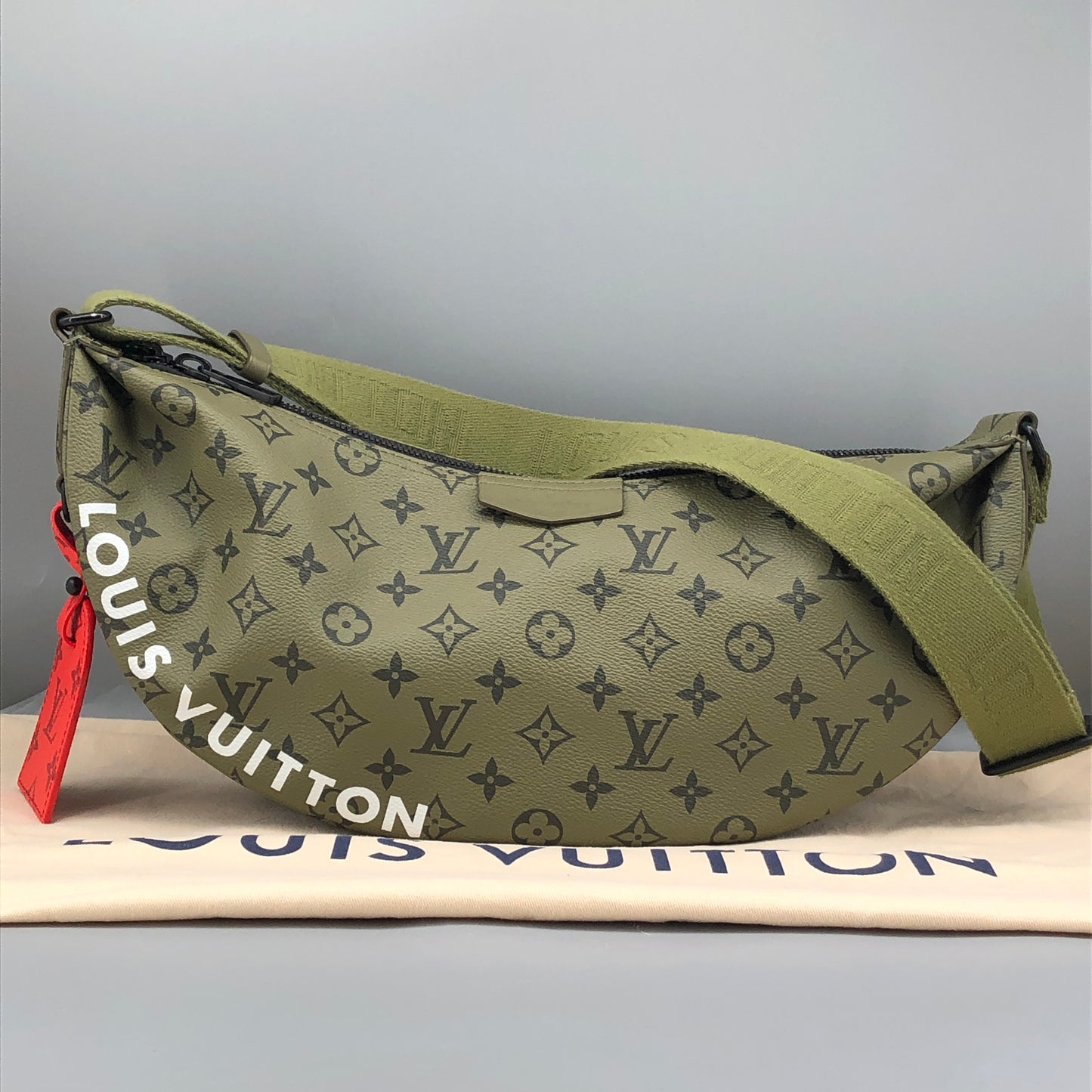 Louis Vuitton Monogram Hamac Bag Khaki Green Vermillion Red