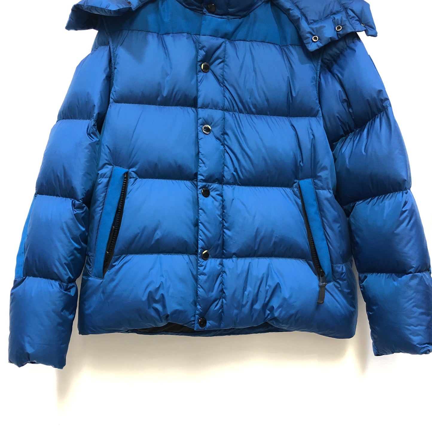 Burberry Bright Blue Detachable Hood Quilted Puffer Down Jacket Size S