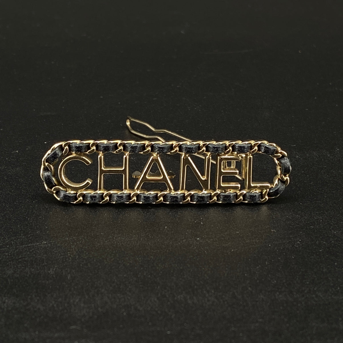 Chanel Gold Logo Hair Barrette