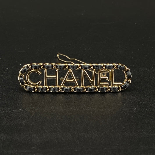 Chanel Gold Logo Hair Barrette